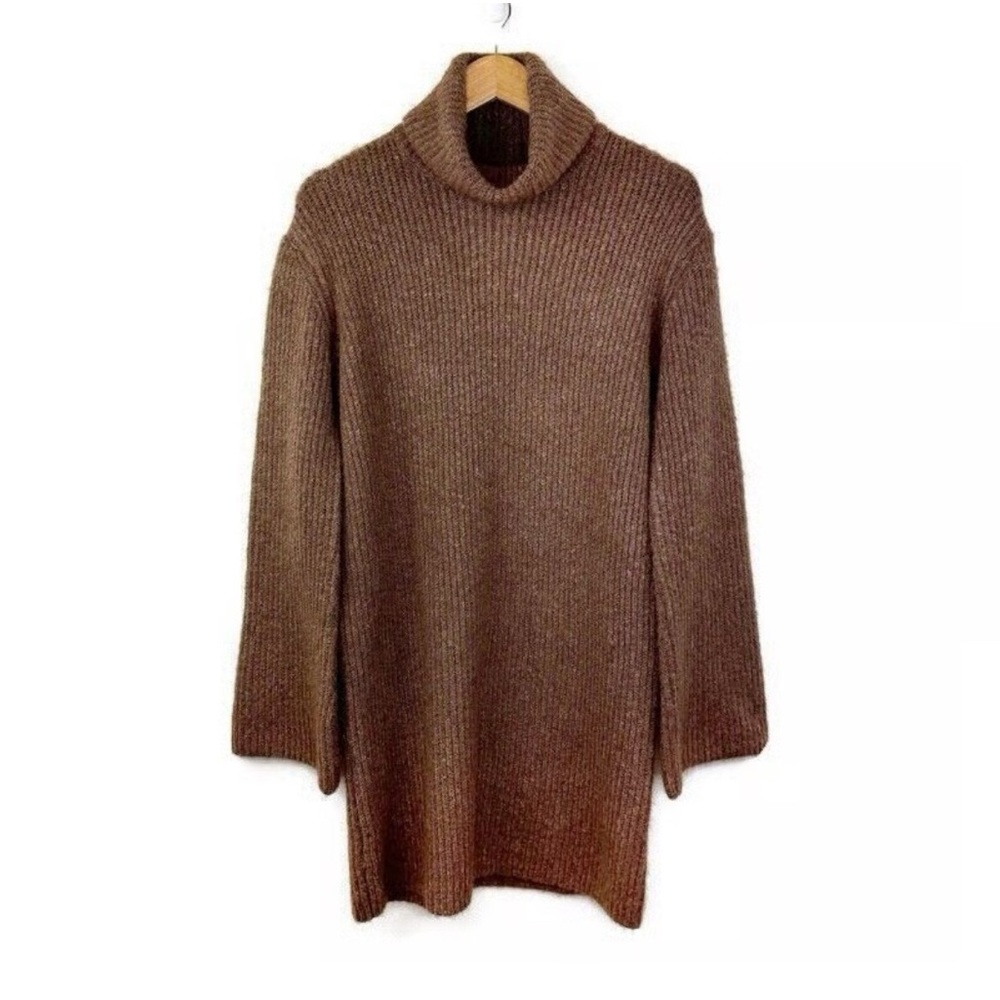 Steve Madden Knit Brown Turtleneck Sweater Dress size M *damaged NWT